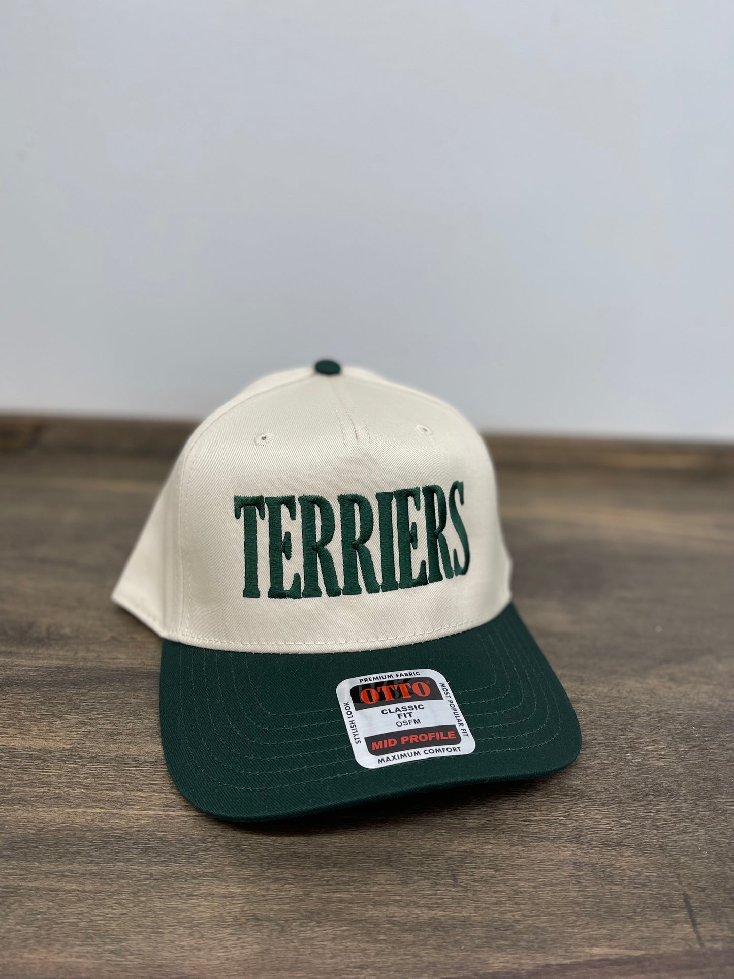 Tan/Green Terrier Hat
