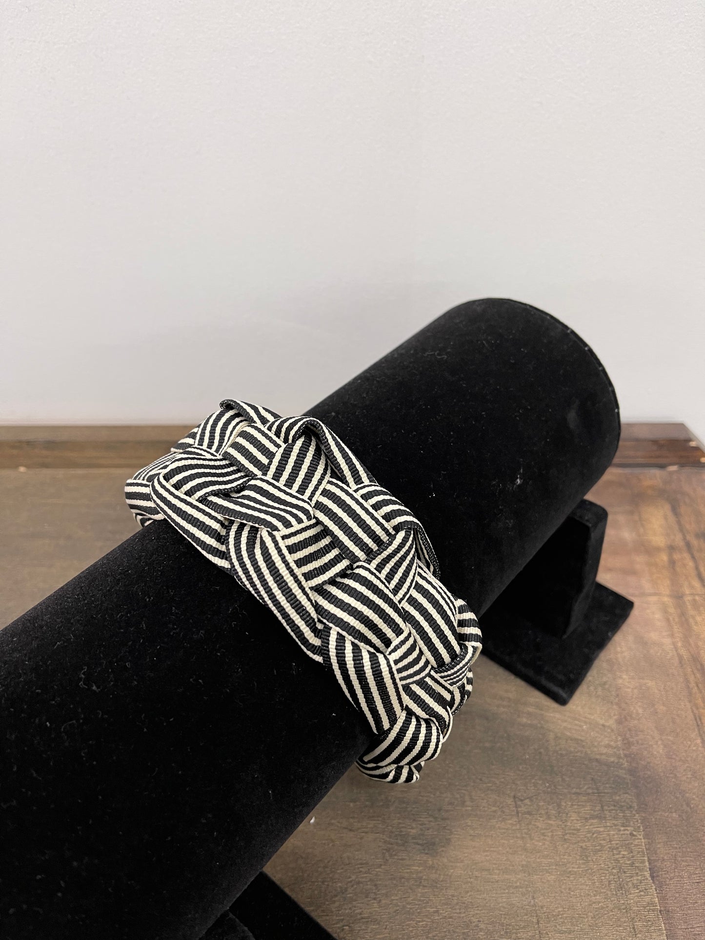 Striped braided headband