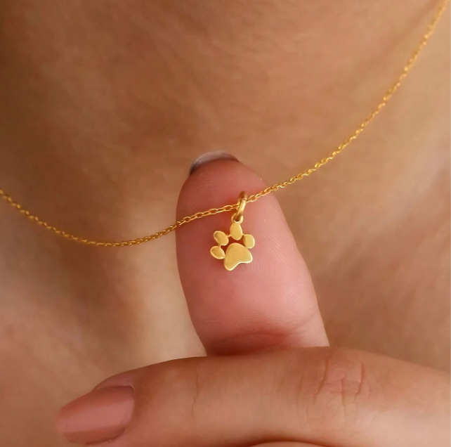 Gold Paw Print Necklace