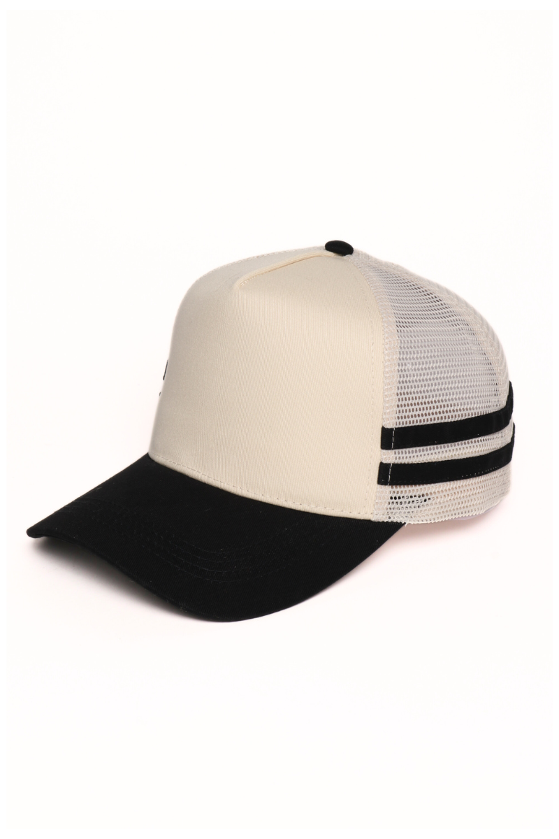 Retro Stripe Mesh Trucker Cap