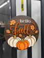 Hello Fall w/ 3 Pumpkins 18"