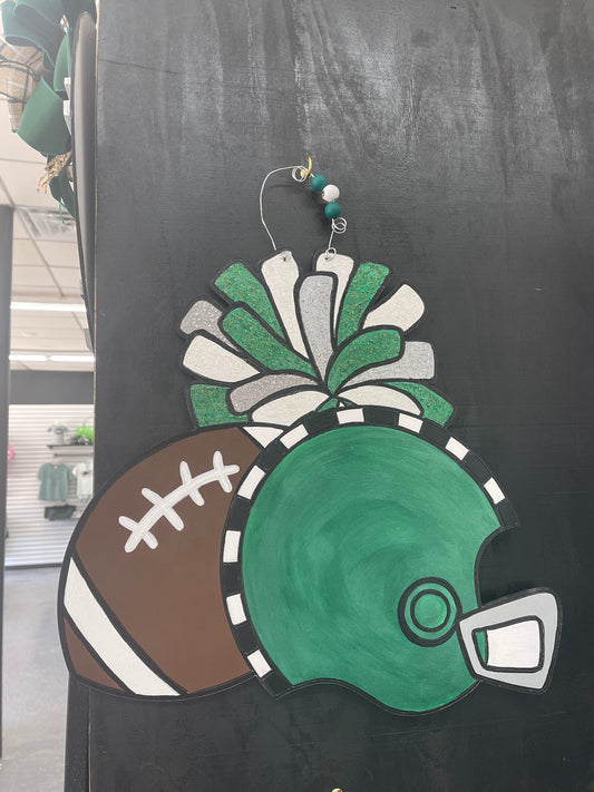 Football, Pom, Helmet Door Hanger