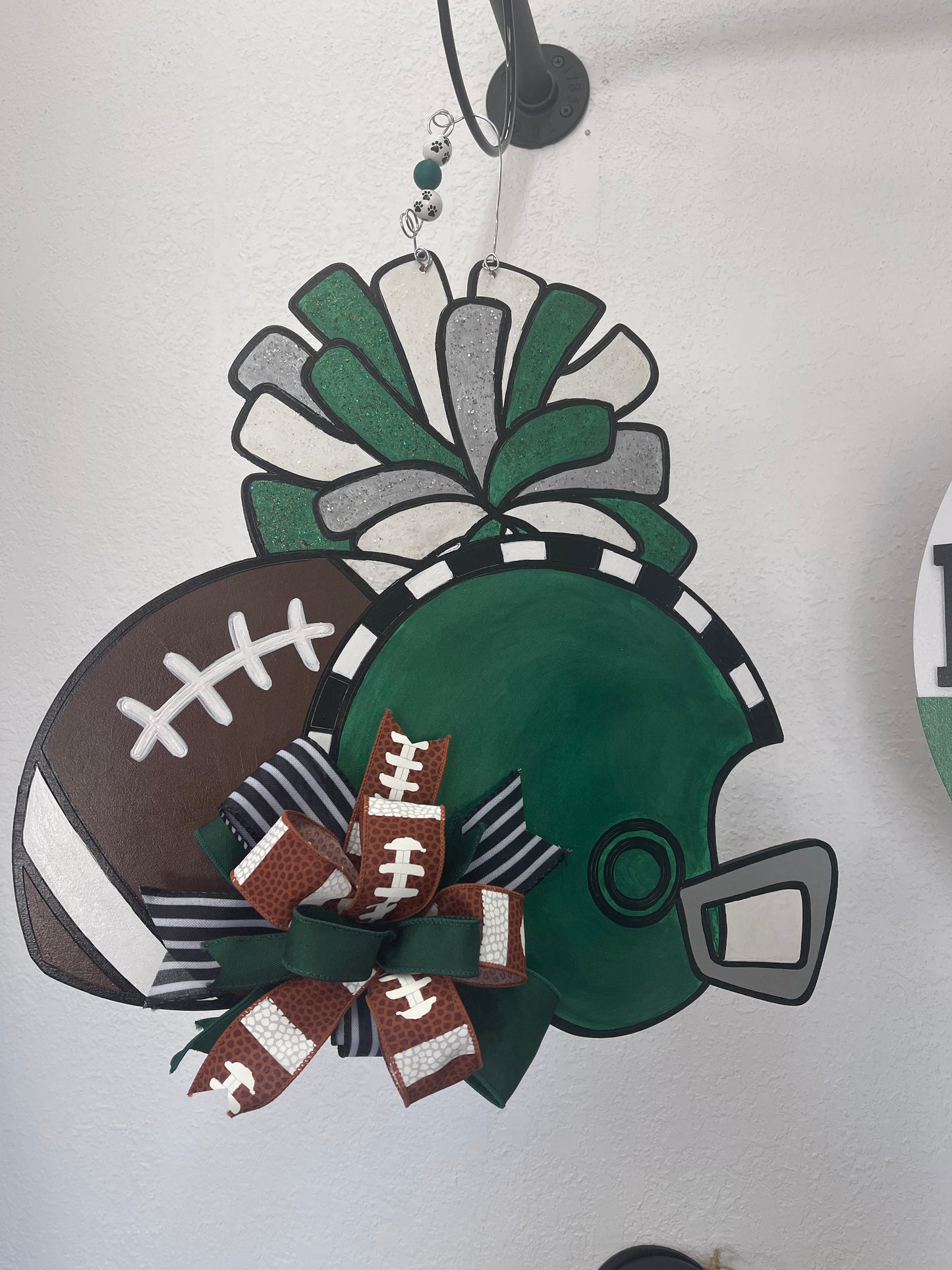 Football, Pom, Helmet Door Hanger