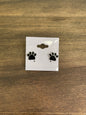 Black Paw Stud Earrings