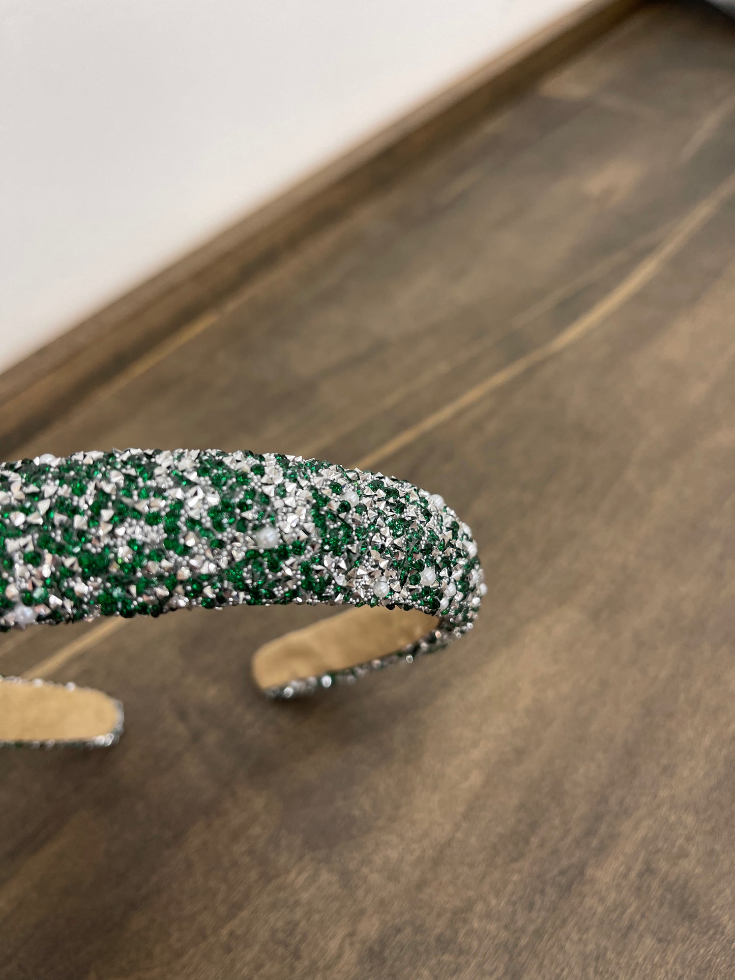 Green Sequin & Pearl Headband