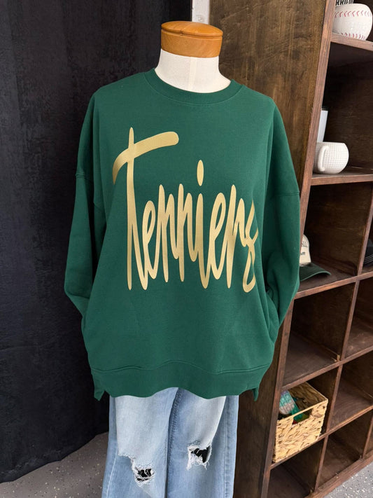 Fleece hi-low boyfriend sweatshirts with pocket
