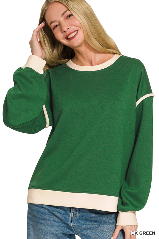 Contrast Piping Sweatshirt