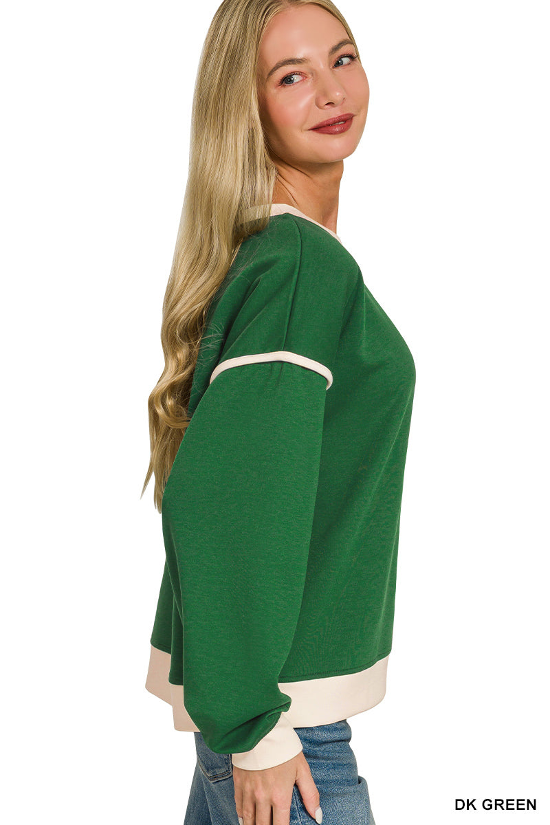 Contrast Piping Sweatshirt
