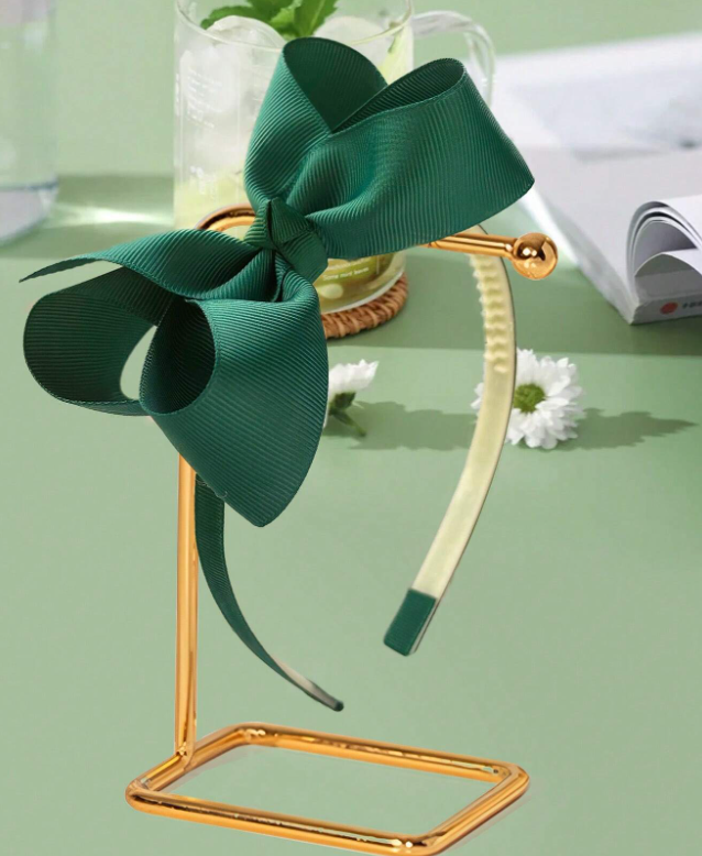 Green bow headband
