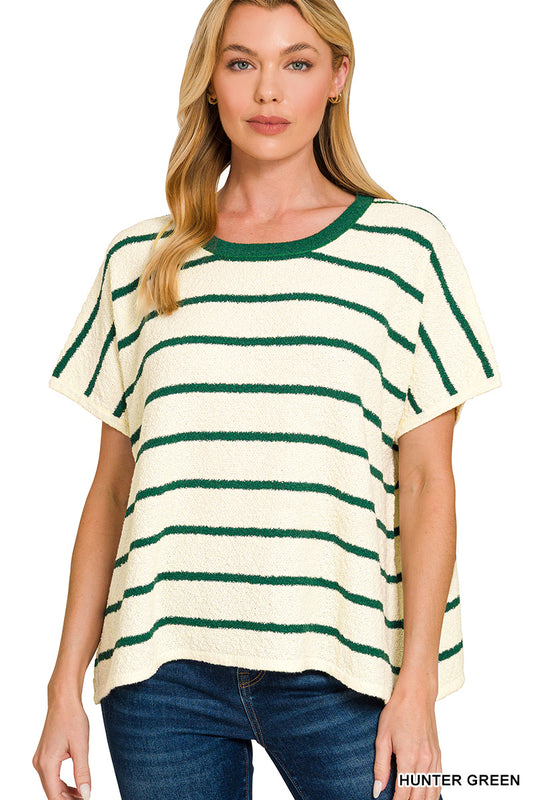 Striped oversize sweater top