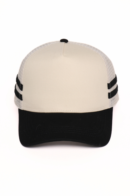 Retro Stripe Mesh Trucker Cap