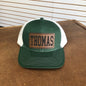 Green/White Square Thomas Leather