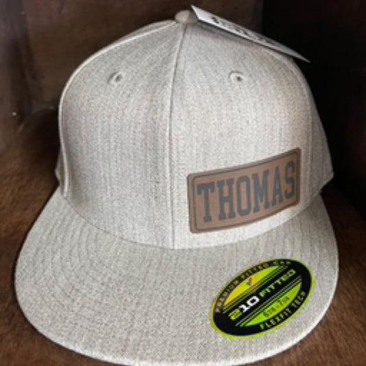 Flat Bill Fitted Grey/Beige Patch