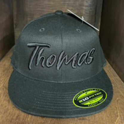 Flat Bill Fitted Black Puff
