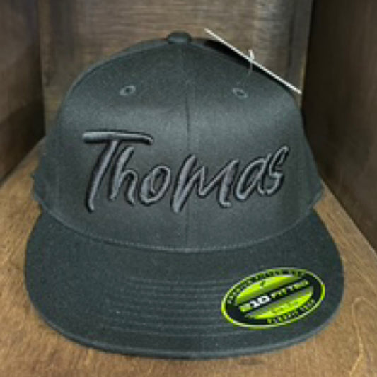 Flat Bill Fitted Black Puff